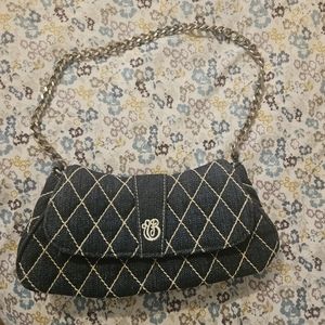 Super cute Jean Vera Bradley clutch w sliver handle.